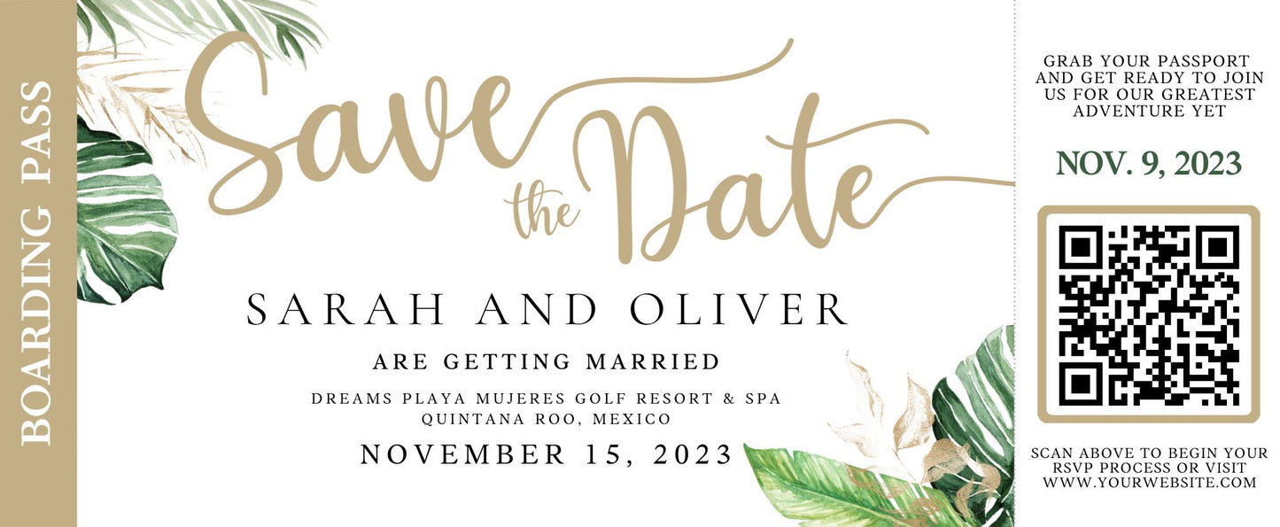 Boarding Pass: Save the Date (DIGITAL ONLY)